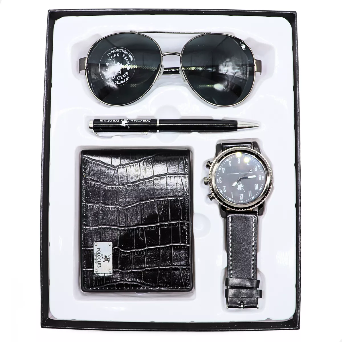 kit Cartera Reloj Pluma Lentes Polo Club 14 Febrero Cafe