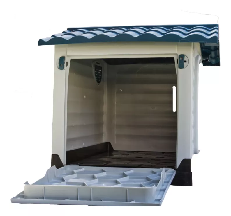 Casa De Perro Raza Mediana Exterior Con Puerta Metalica