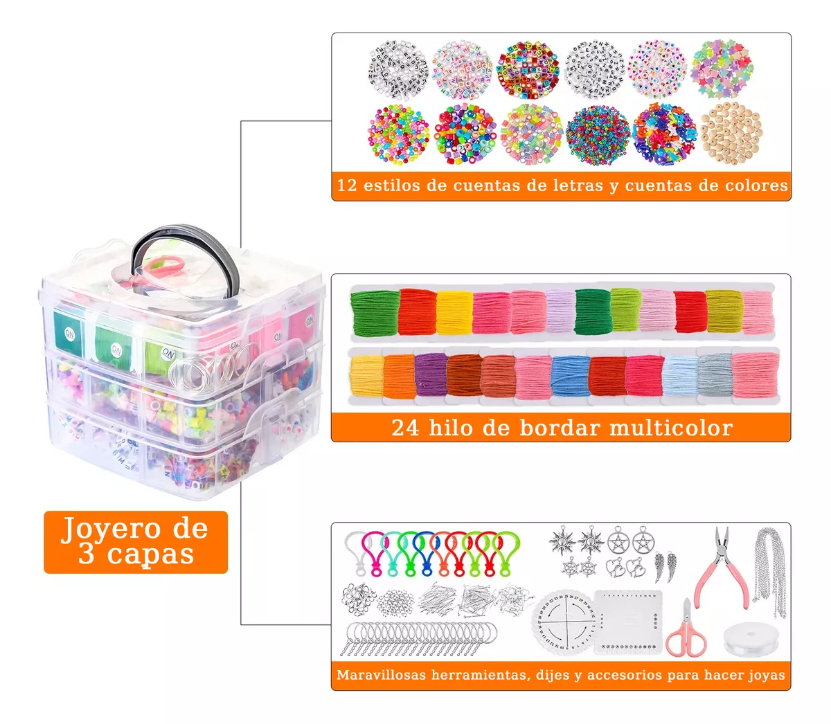 kit De Fabricación De Joyas De Pulsera Diy De 4655 Piezas