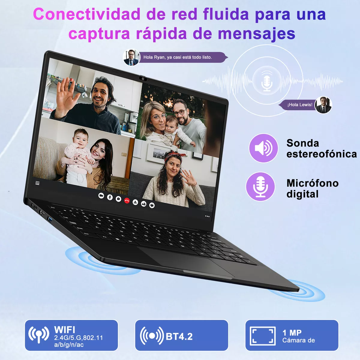 Laptop 14 Win11 N5095 8 Gb Ram 256 Gb Ssd 1080p+ratón