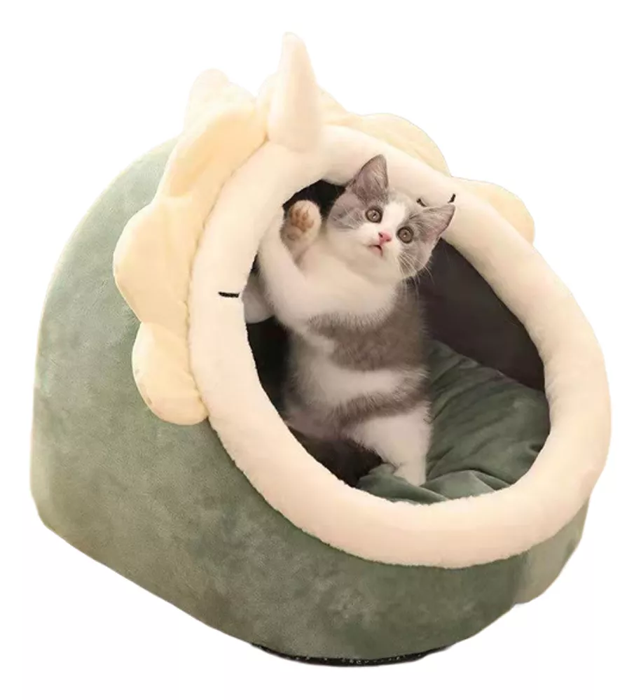 Casa Y Cama Plegable Para Gato Con Cojín Suave Mascota