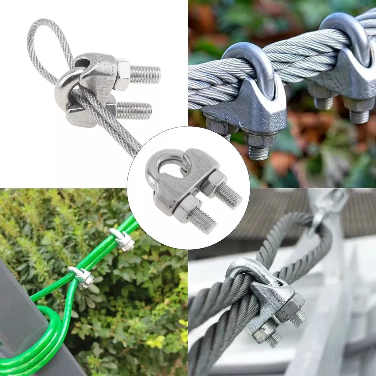 10pcs Nudo Para Cable De 1/4 Acero Inox,abrazaderas De Cable