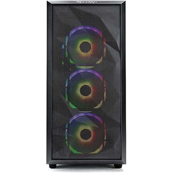Computadora de escritorio Skytech Chronos Gaming-AMD Ryzen 9 5900X 3.7GHz, 6700XT 12G GDDR6, 16GB DDR4 3200, SSD NVMe de 1TB, PSU dorado de 750W, AIO de 240MM, AC WiFi, Windows 10 de 64 bits, Negro 5900X | 6700 XT
