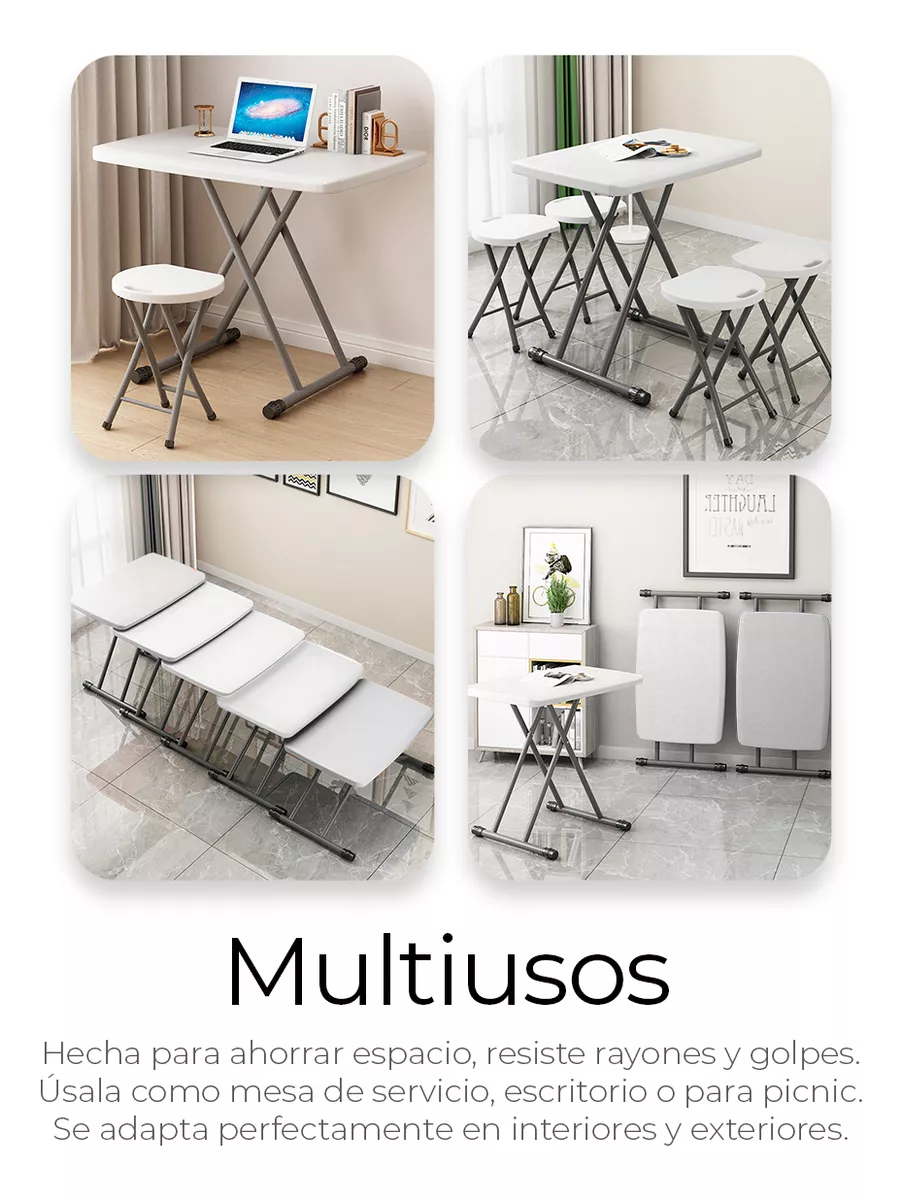 Mesa De Servicio Chica Plegable 8 Elevaciones 76cm X 50cm