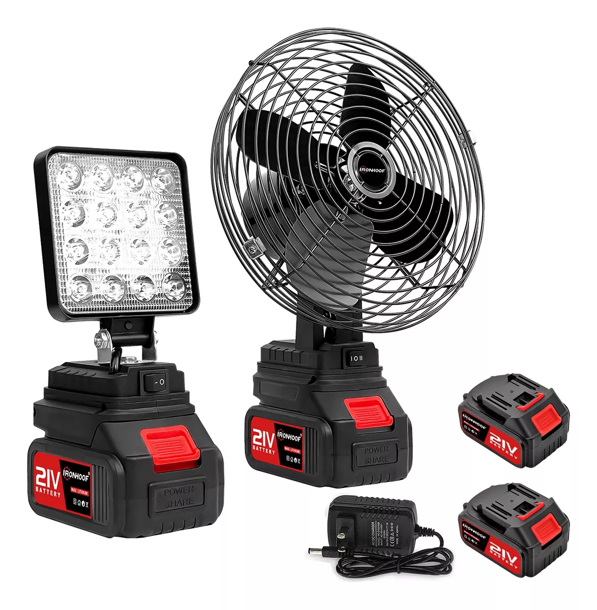 Ventilador Port&aacute;til Inal&aacute;mbrico Ventiladores Piso Recargable