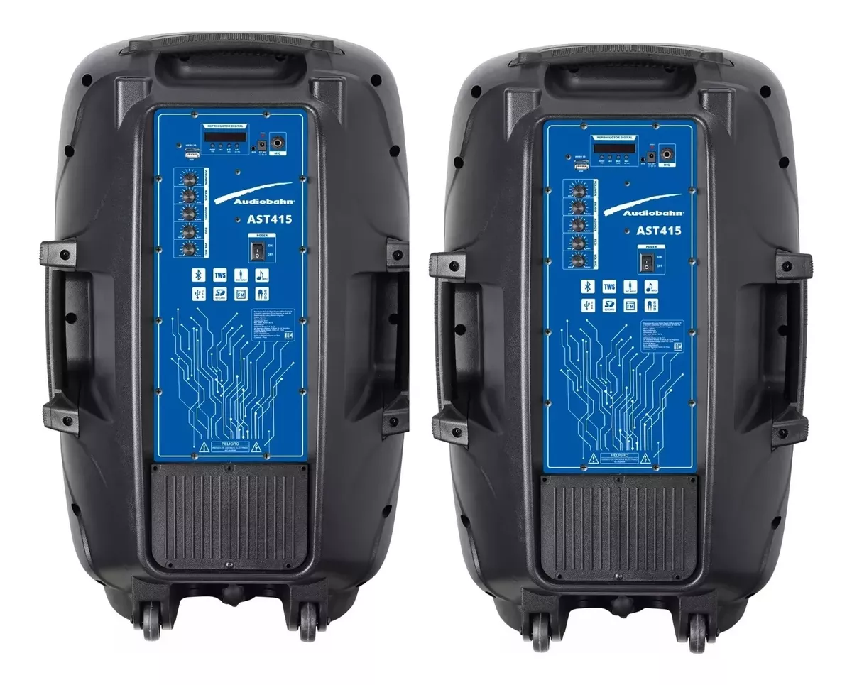 Par De Bocinas 15 Recargables Bluetooth Tripie Audiobahn 415