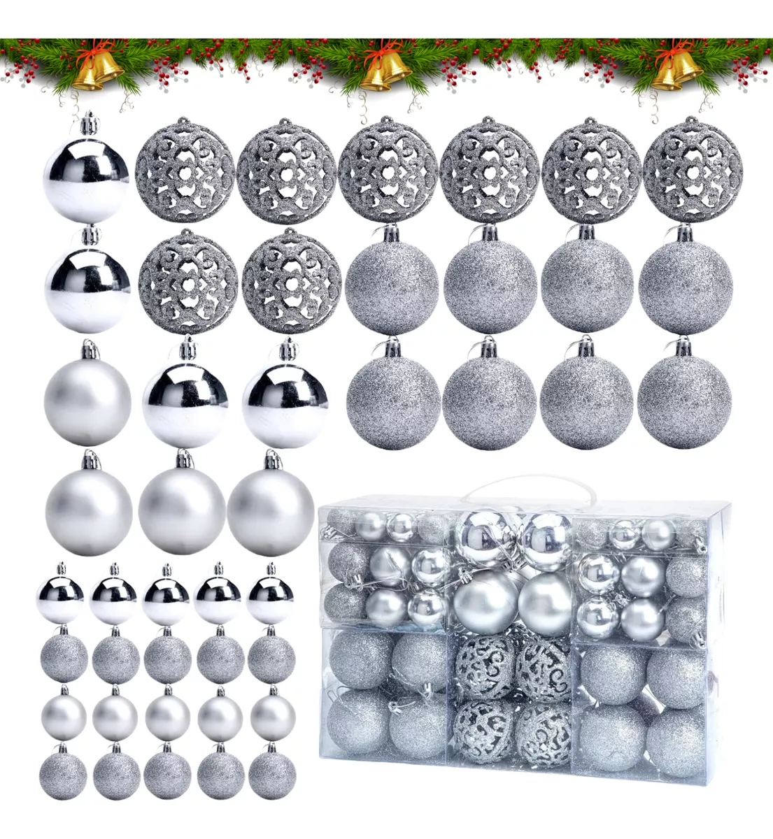 100 Esferas Navide&ntilde;as De Decoraci&oacute;n Adorno &Aacute;rbol Navidad