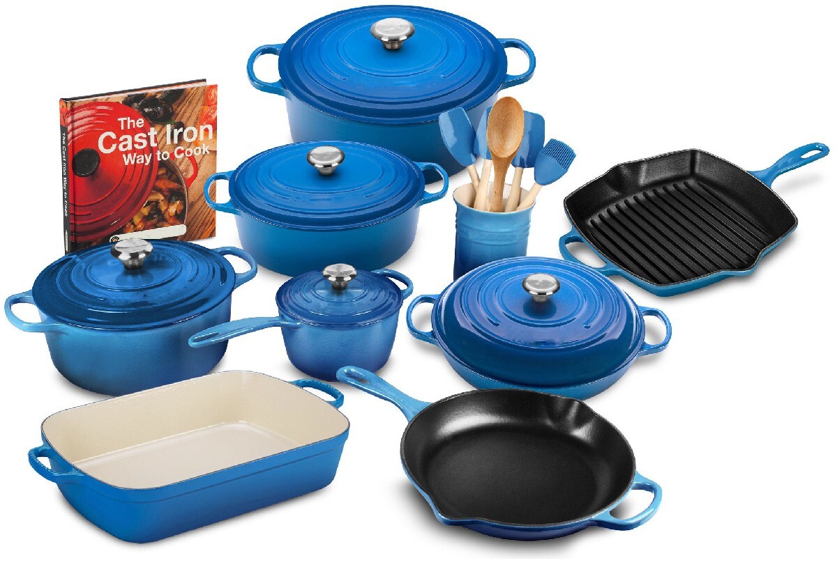 Juego exclusivo de utensilios de cocina de hierro fundido de 20 piezas