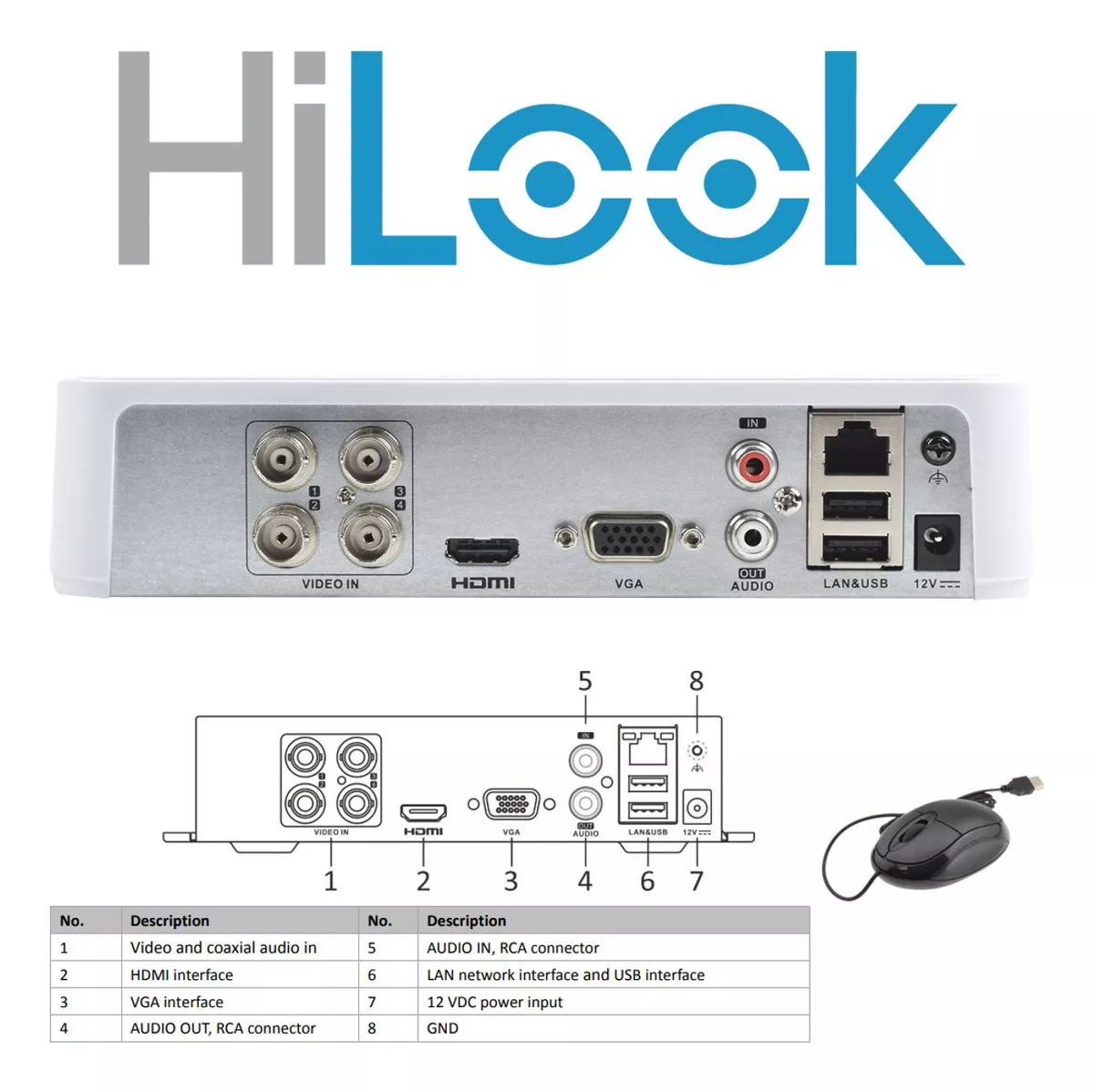 kit Circuito Cerrado Hilook Dvr 4 Canales 4 Camaras 1080p 2mp Full Hd Thc-b120-pc Cables Coaxial 18mts + Disco Duro 500gb