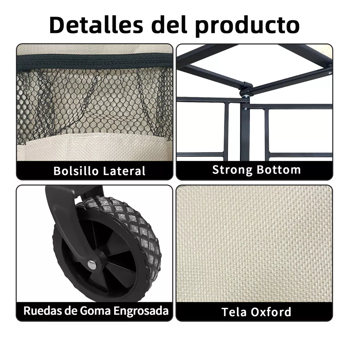 Carrito Vagón Plegable Multiusos Con Manija Para Acampar Bei