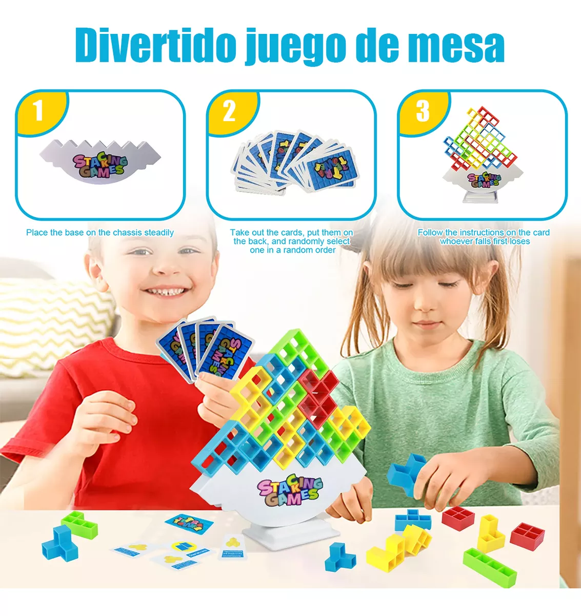 96pcs Juego De Equilibrio Educativo Tetris Tower Para Niños