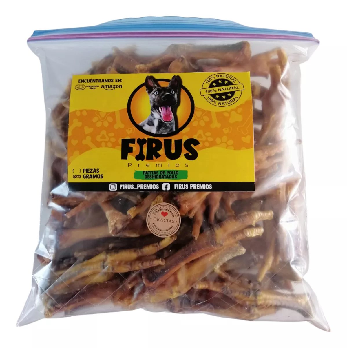 Patitas De Pollo Deshidratadas 1kg Premios Perro Saludable