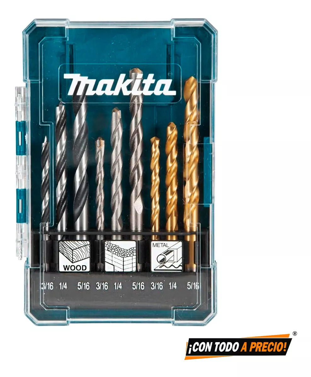 Taladro Rotomartillo Makita Hp333dyx3b + Set De Brocas
