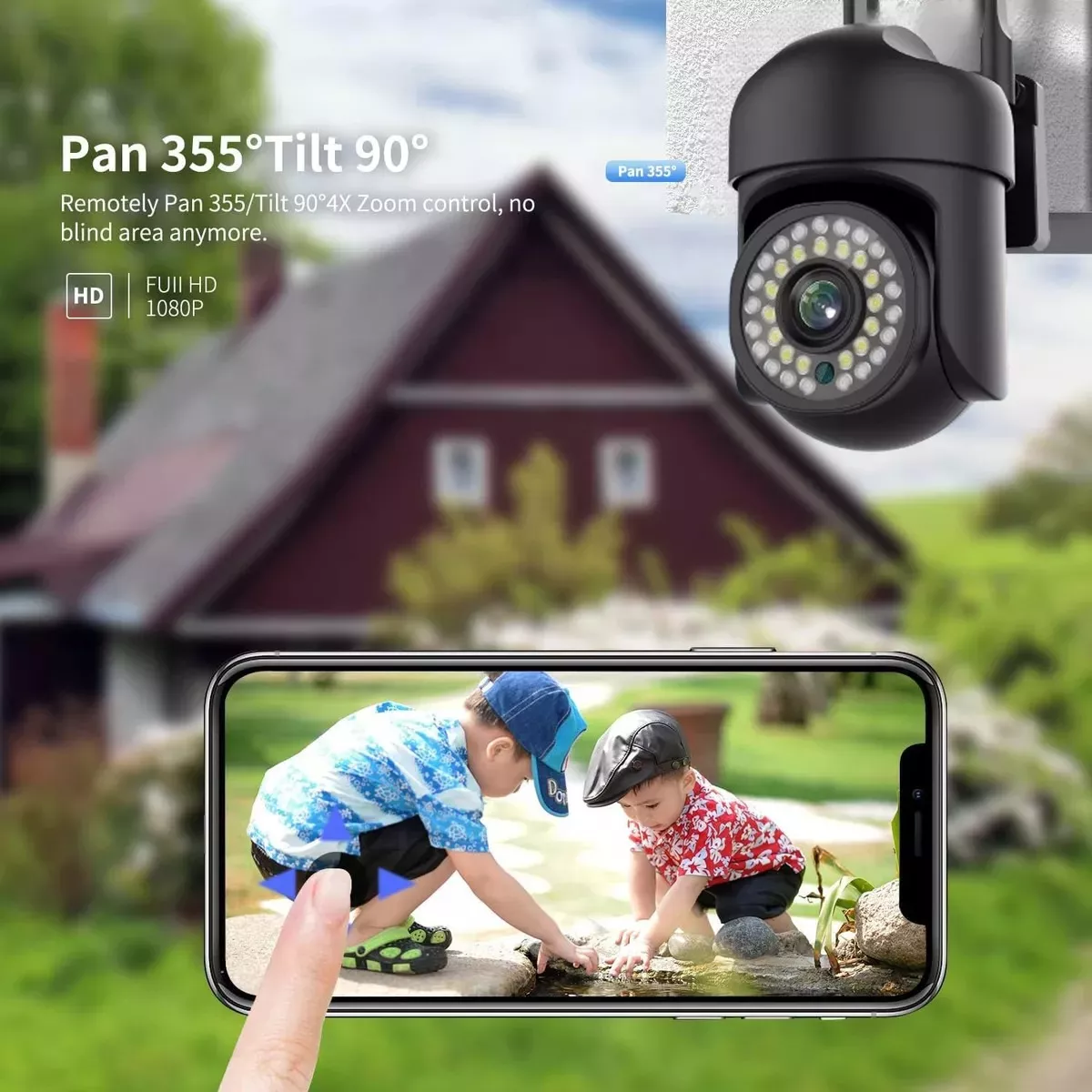 Cámara De Seguridad Wifi Foco Hd 1080p Nocturna Alarma 2pcs