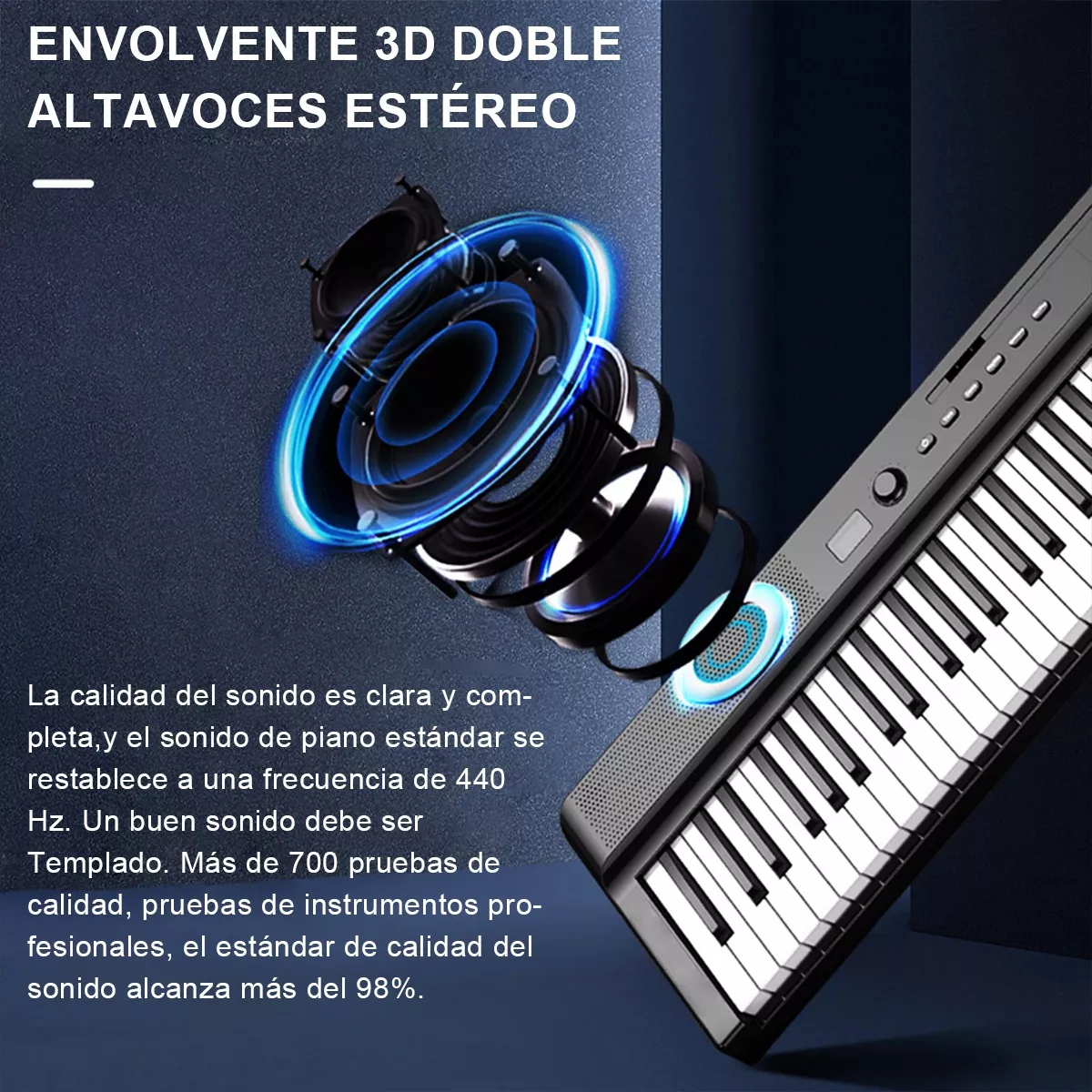 Teclado Musical Plegable Electrónico De 88 Teclas