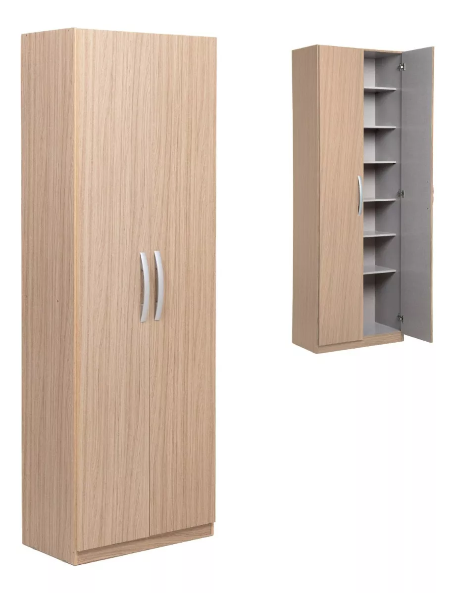 Mueble Armario Closet 2 Puertas + Estantes Mdp color Madera
