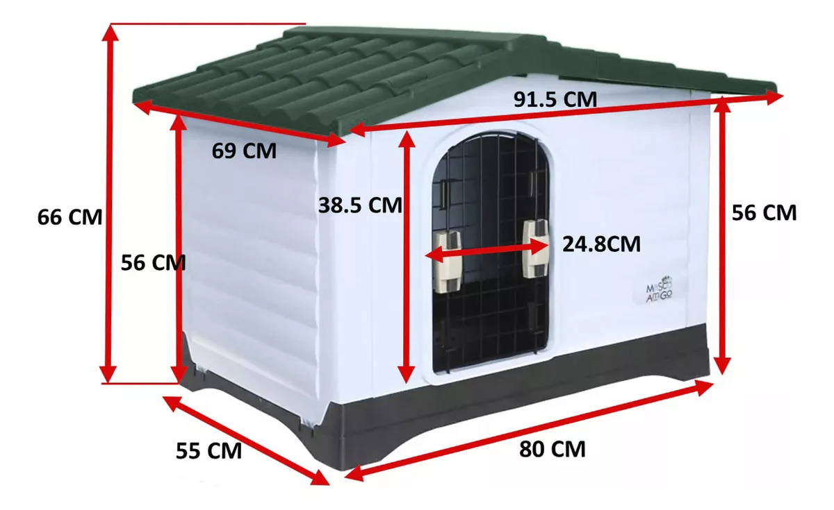 Casa Para Perro Con Puerta Razas Medianas Térmica 91x69x66cm