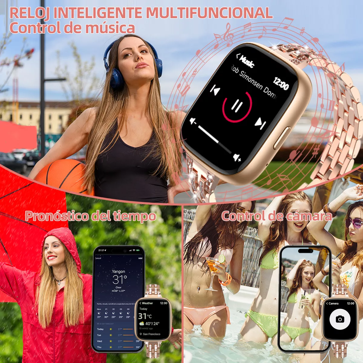 Smartwatch Reloj Inteligente Mujer Bluetooth Llamadas Alexa