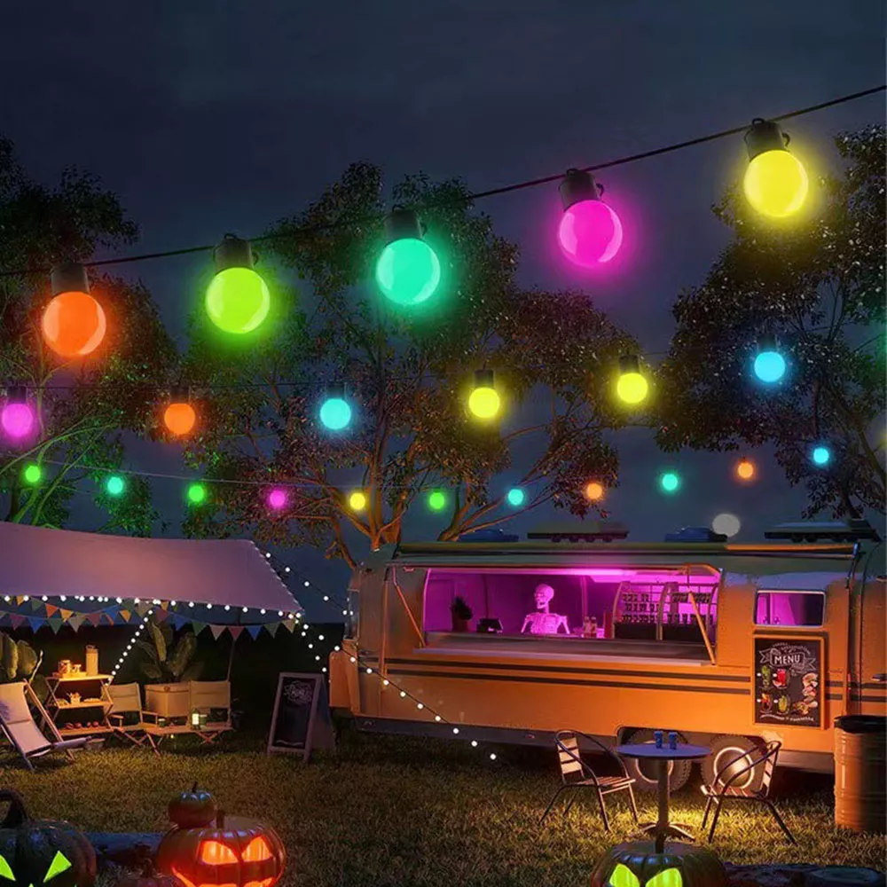 Guirnalda Luces 6m 20 Foco Led Con Musica CM-TOP Interior Exterior Jardin Decoraci&oacute;n Luces Serie Navide&ntilde;a Eventos Multicolor
