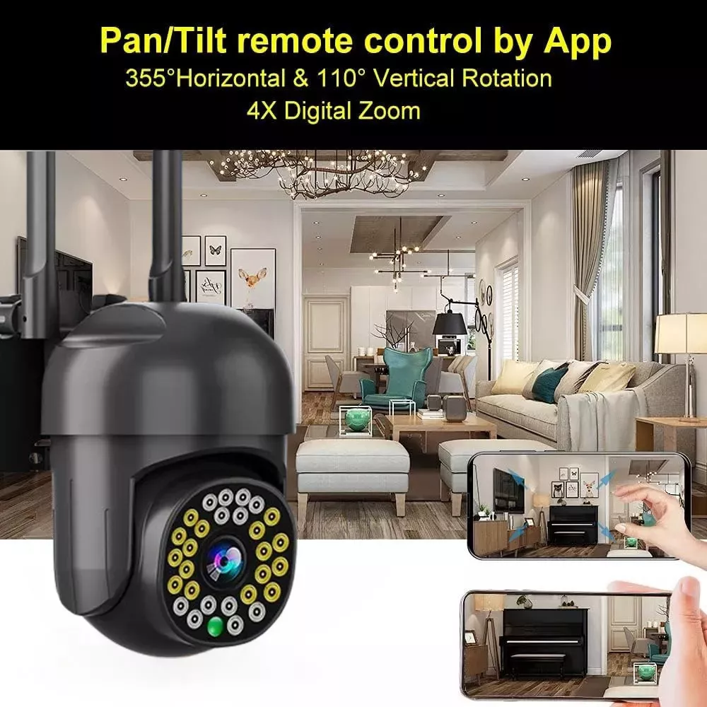 Cámara De Seguridad Wifi Foco Hd 1080p Nocturna Alarma 2pcs