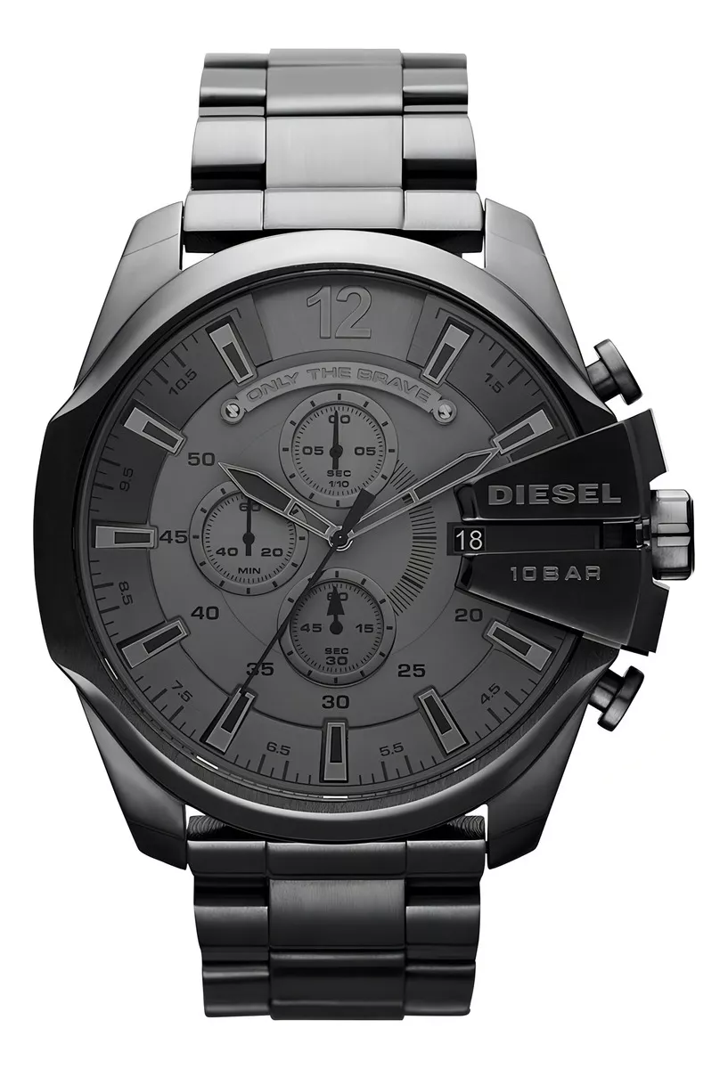 Reloj Hombre Diesel Mega Chief Acero color de la correa Gris