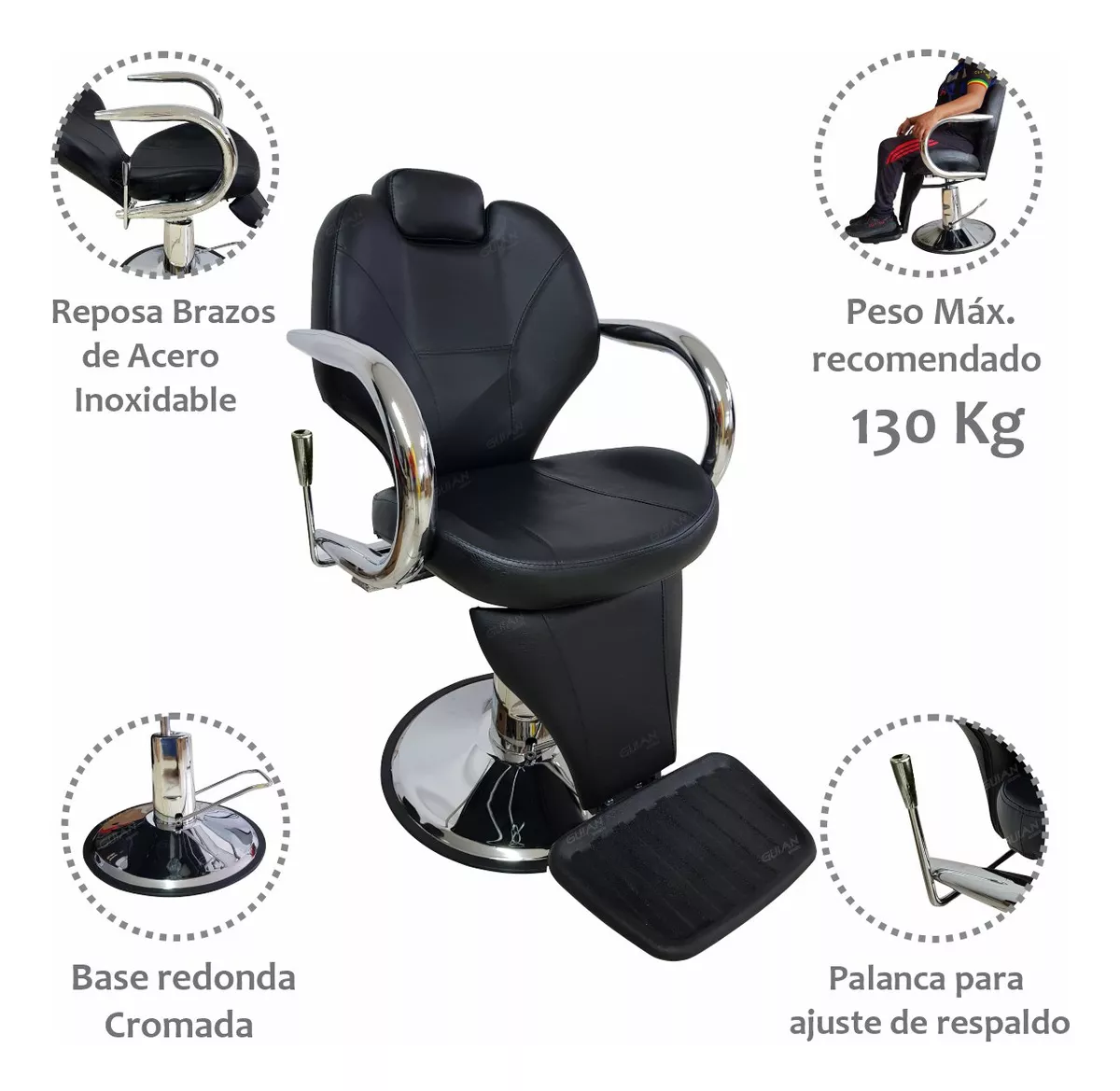 Sillon Silla Barbero Peluqueria Estetica Salon Belleza