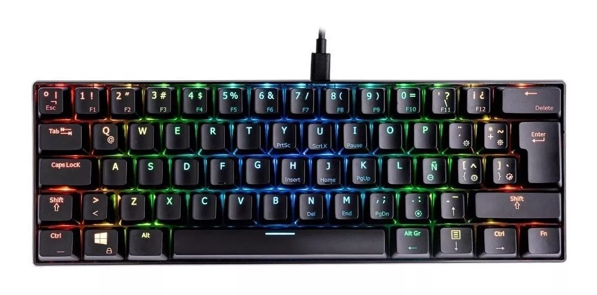 Teclado Gamer Mecanico VSG Mintaka Switch Rojo RGB Negro Qwerty Español Latinoamérica