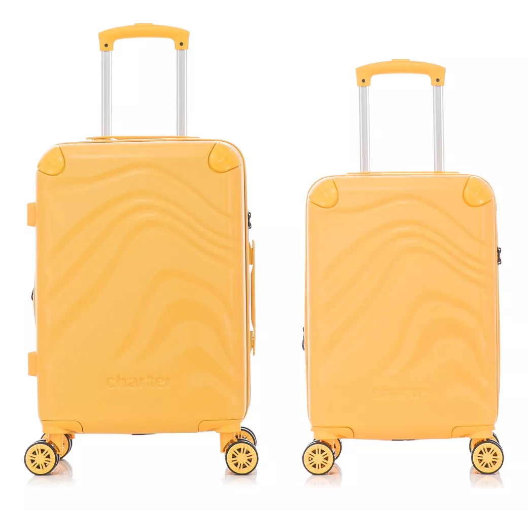 Set De 2 Maletas Charter R&iacute;gidas Candado Tsa 4 Ruedas Dobles