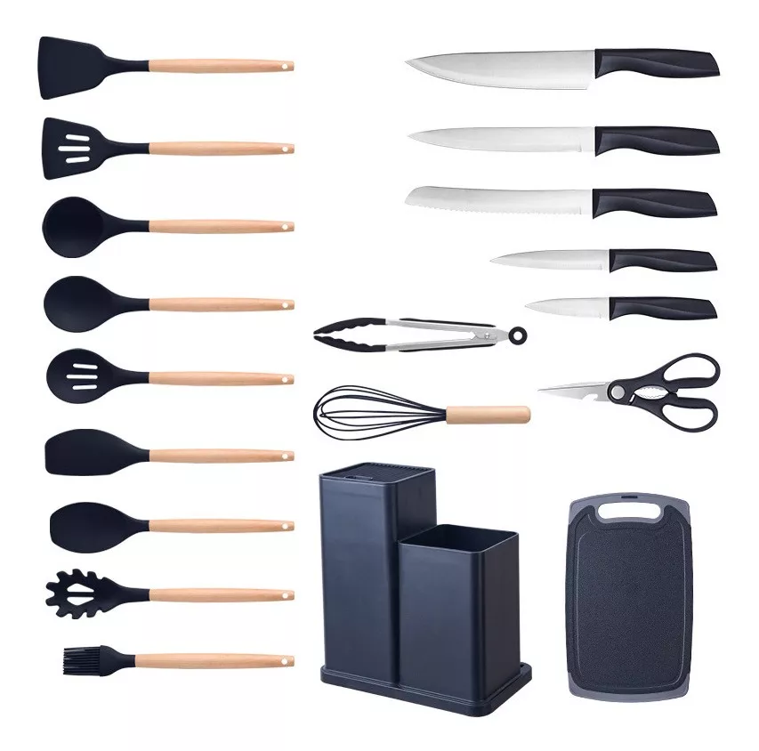 Juego De 19 Utensilios Cocina De Silicona Juego De Cuchillos