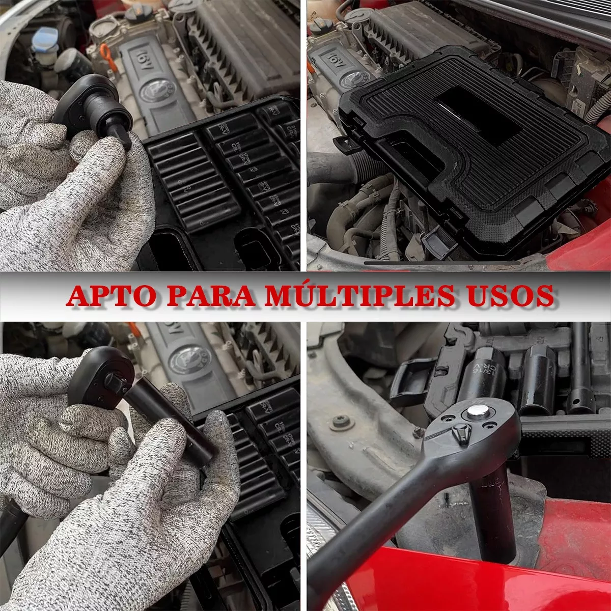 46 Pz Juego De Dados Impacto Std 3/8 Con Matraca