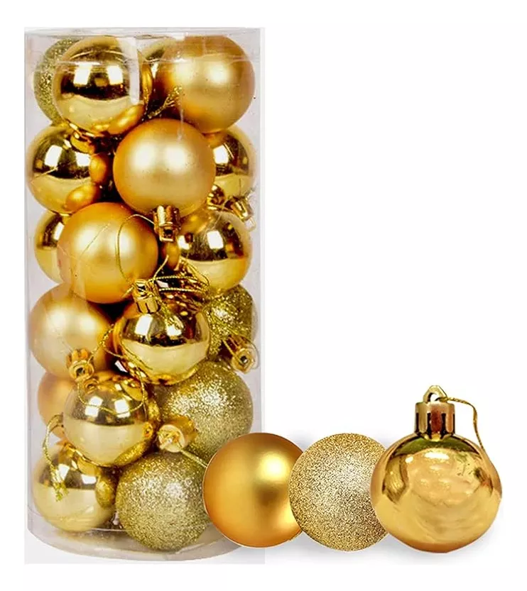 Paquete De 24 Esferas Navide&ntilde;as Decoraci&oacute;n Navide&ntilde;a &Aacute;rbol
