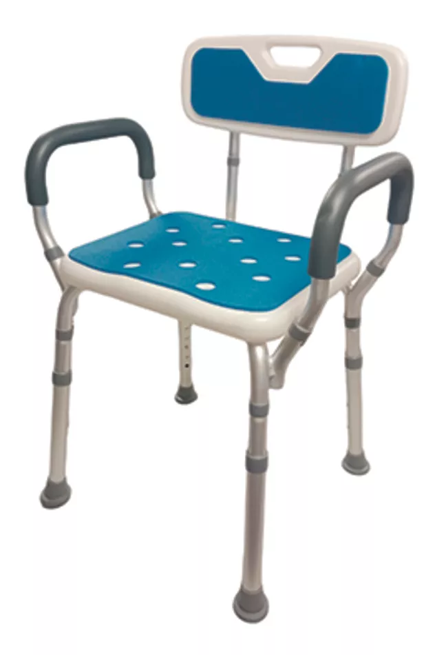 Silla Ducha Ba&ntilde;o Ajustable Brazos Respaldo 140 Kg Envio Grat