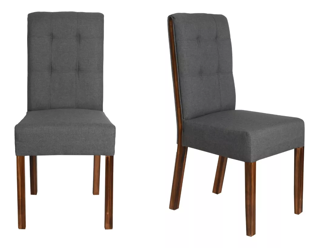 Silla Vintage Madera Comedor Minimalista Moderno Retro 2 Pza color de la estructura de la silla Gris