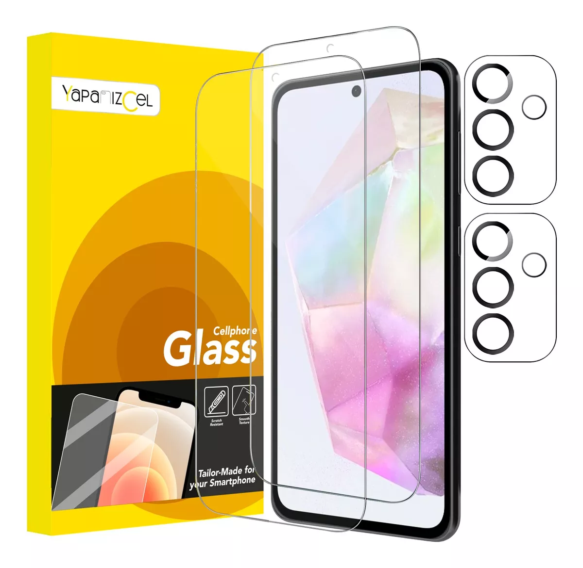 paquete 2 Unidades Mica Cristal Templado + 2 Micas Para Cámara
