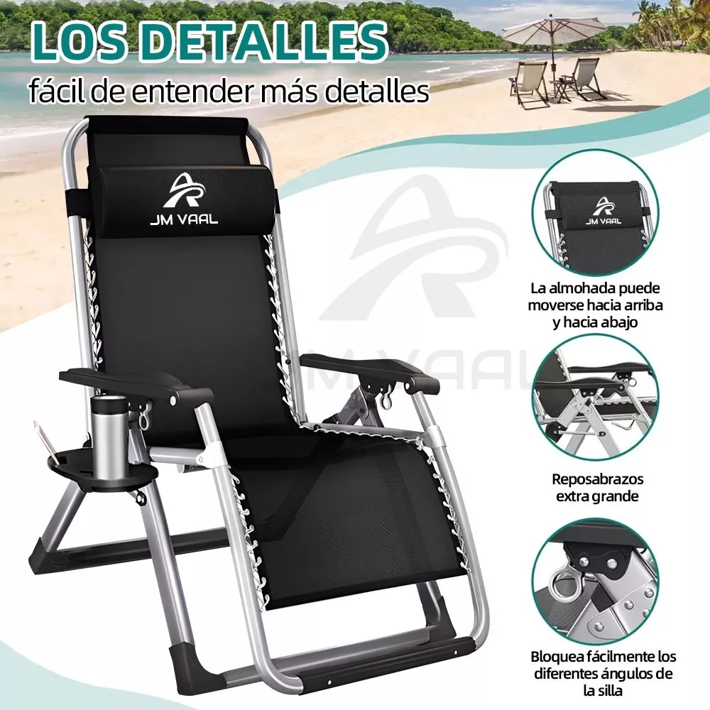 Silla Camastro Plegable Ajustable En 180 Con Colchón Jm Vaal