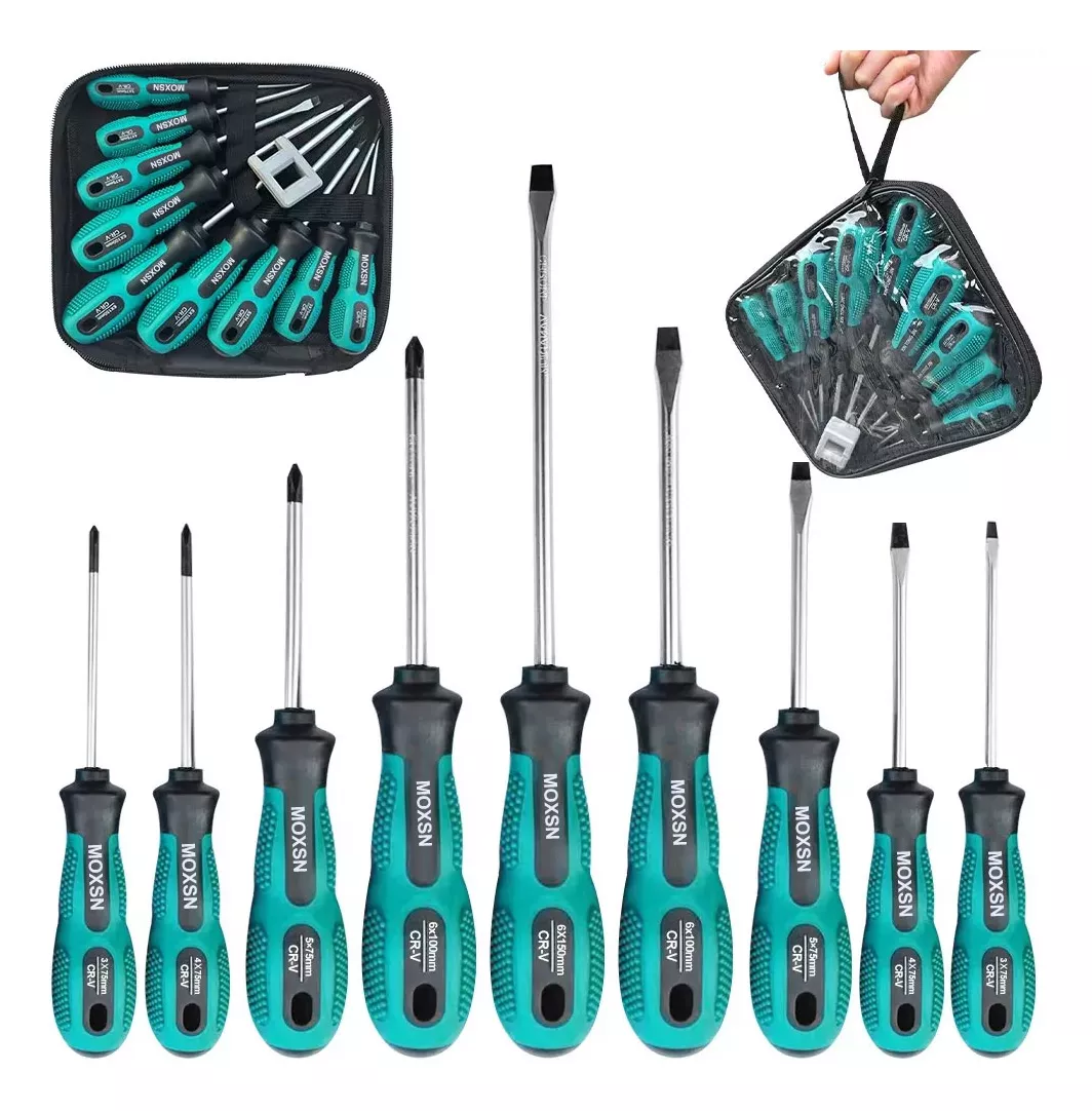MOXSN Juego De Destornilladores 9 Pzs Herramientas C&oacute;modos Magn&eacute;t Startools kit herramienta estornillador herramientas herramientas kit juego herramientas manuales erramientas