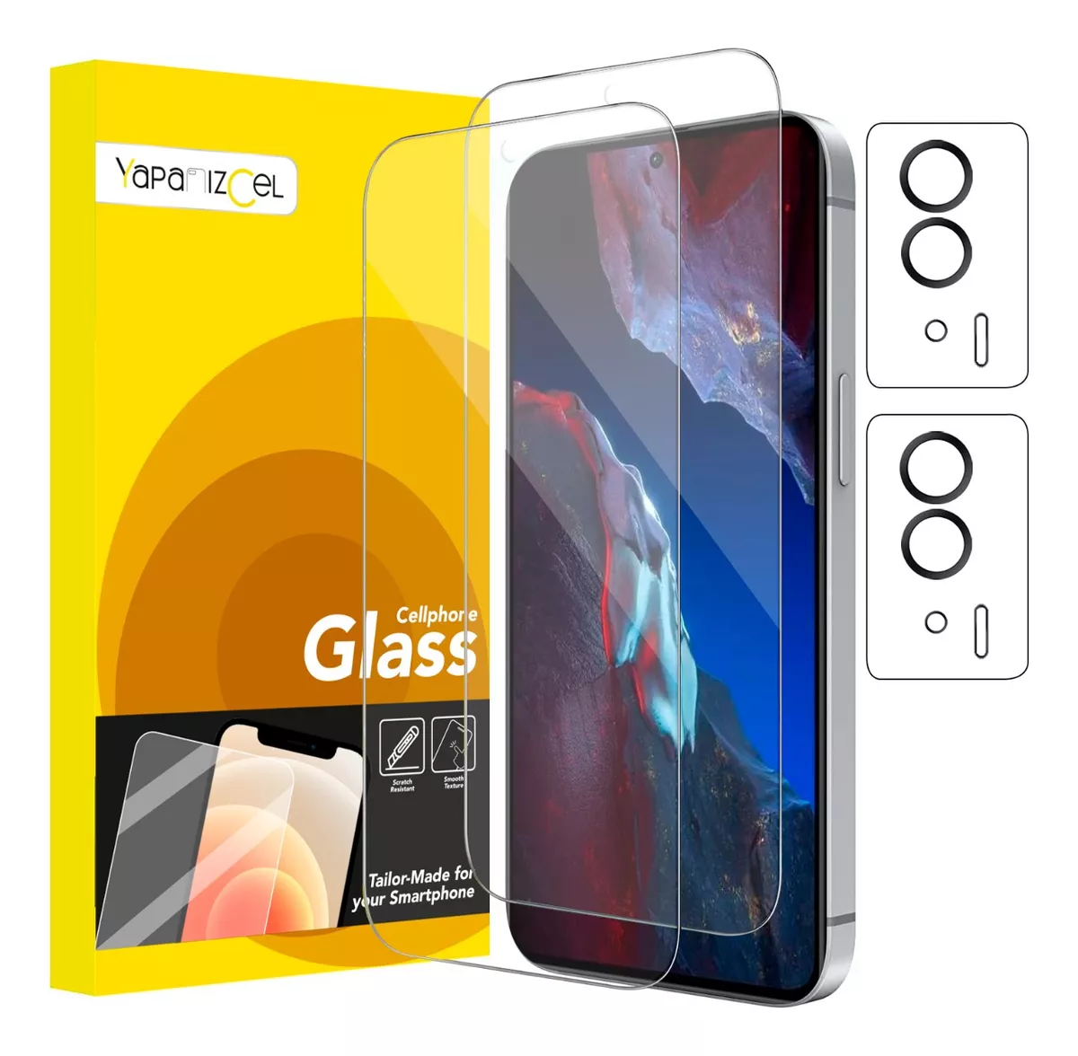 paquete 2 Unidades Mica Cristal Templado + 2 Micas Para Cámara
