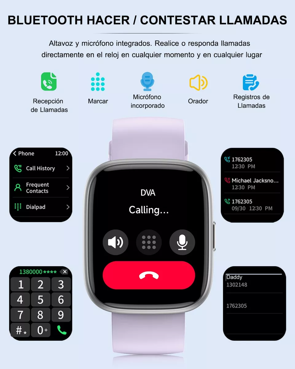 Reloj Inteligente 1.85'' Smartwatch Llamadas Bluetooth Alexa