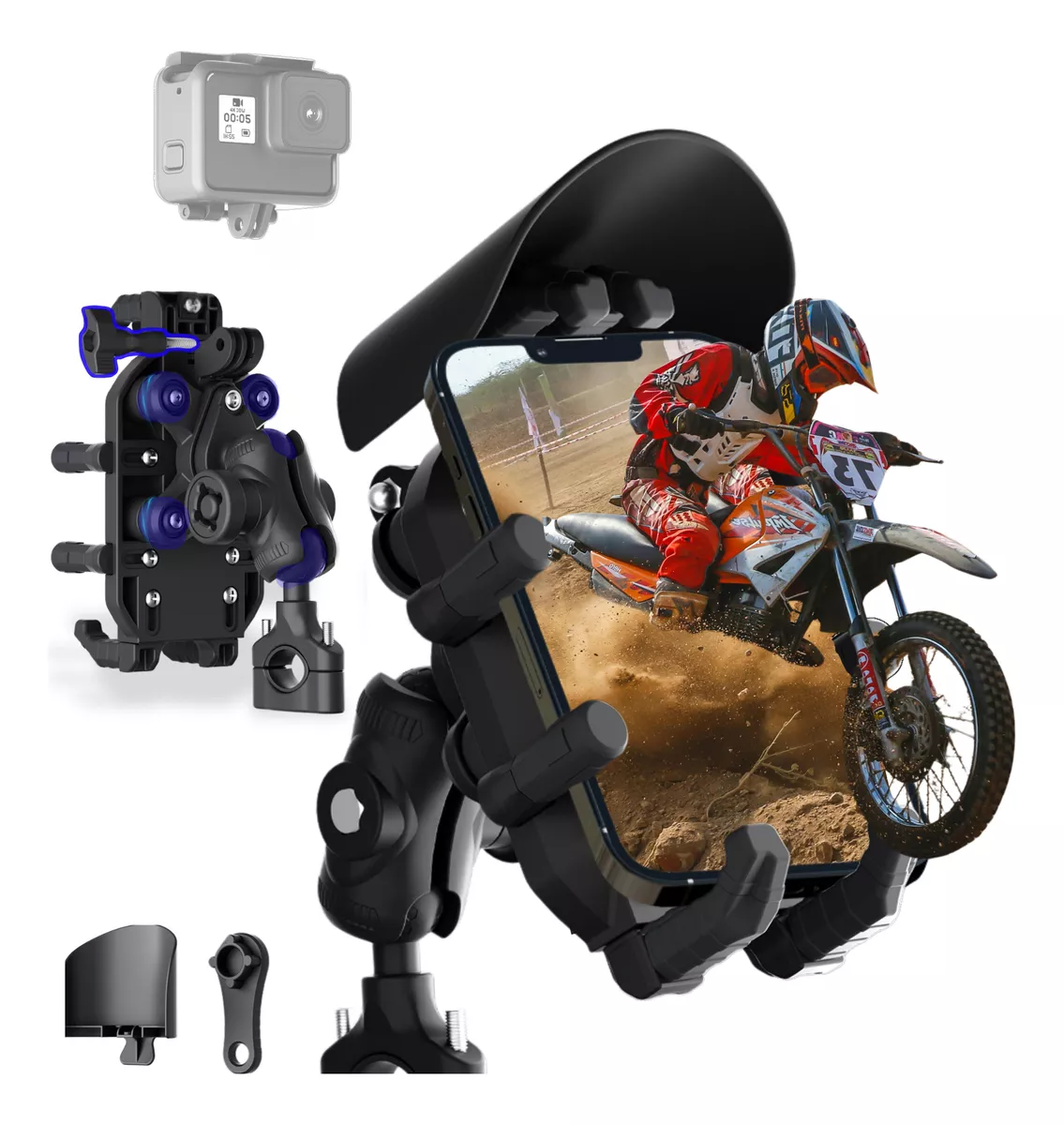 Porta Celular Para Moto Antivibraci&oacute;n Con Soporte Para Gopro