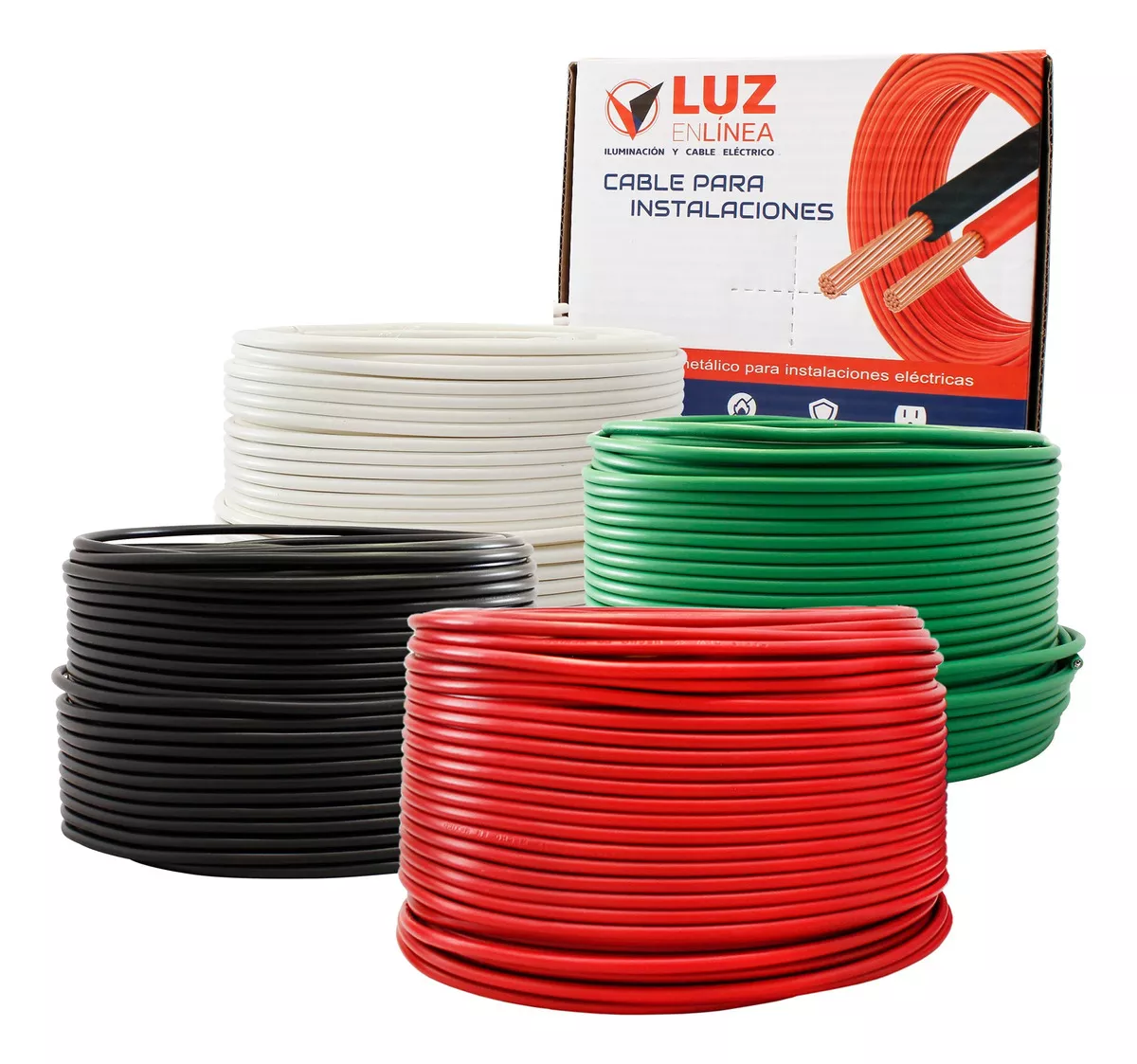 paquete: 4 Cajas Cable El&eacute;ctrico Calibre 10 De 100m Cada Caja Cubierta Opci&oacute;n De Colores