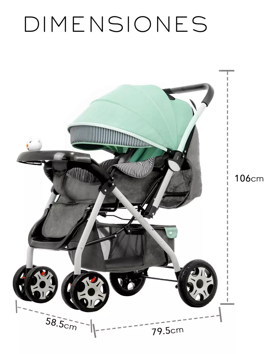 Carriola Plegable Para Bebé Reversible Reclinable Nube