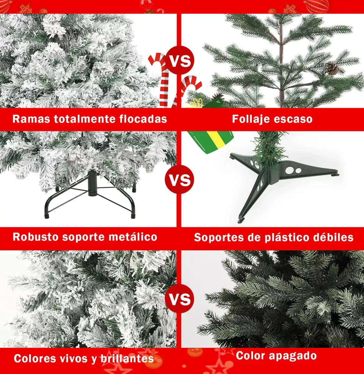 Arbol Navidad Artificial Nevado 2.10m Pino Follaje Blanco