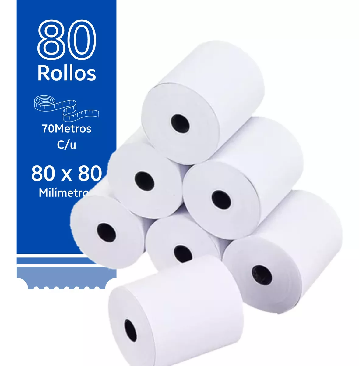 Rollos Papel T&eacute;rmico 80x80 Impresora T&eacute;rmica 80mm Negro 80
