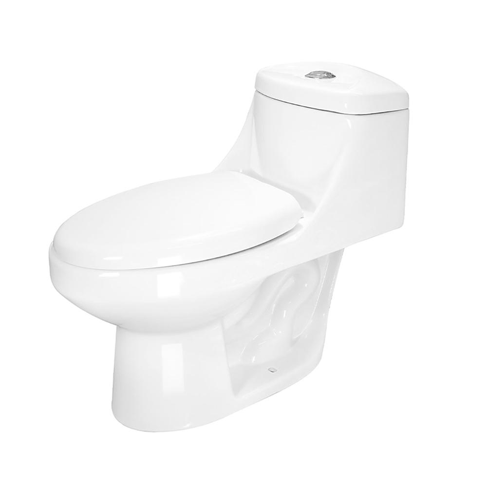 SANITARIO ZEUS 1 PIEZA ALARGADO 3.8 Y 4.8 LTS BLANCO