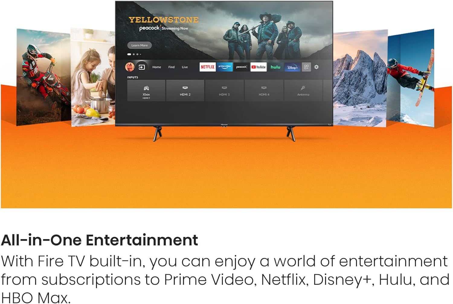 Hisense Serie U6HF de 75 pulgadas ULED 4K UHD Smart Fire TV (75U6HF, 2024)-QLED, Dolby Vision de 600 nits, modo de juego Plus VRR, HDR 10+, velocidad de movimiento 240, MEMC, control remoto por voz, compatible con Alexa, negro