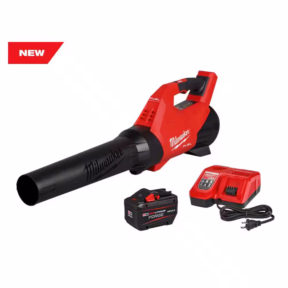 Milwaukee M18 FUEL 120 MPH 500 CFM 18V Brushless Cordless Battery Powered Leaf Blower kit w/12.0 Ah FORGE Battery & Rapid Charger 3017-21HD