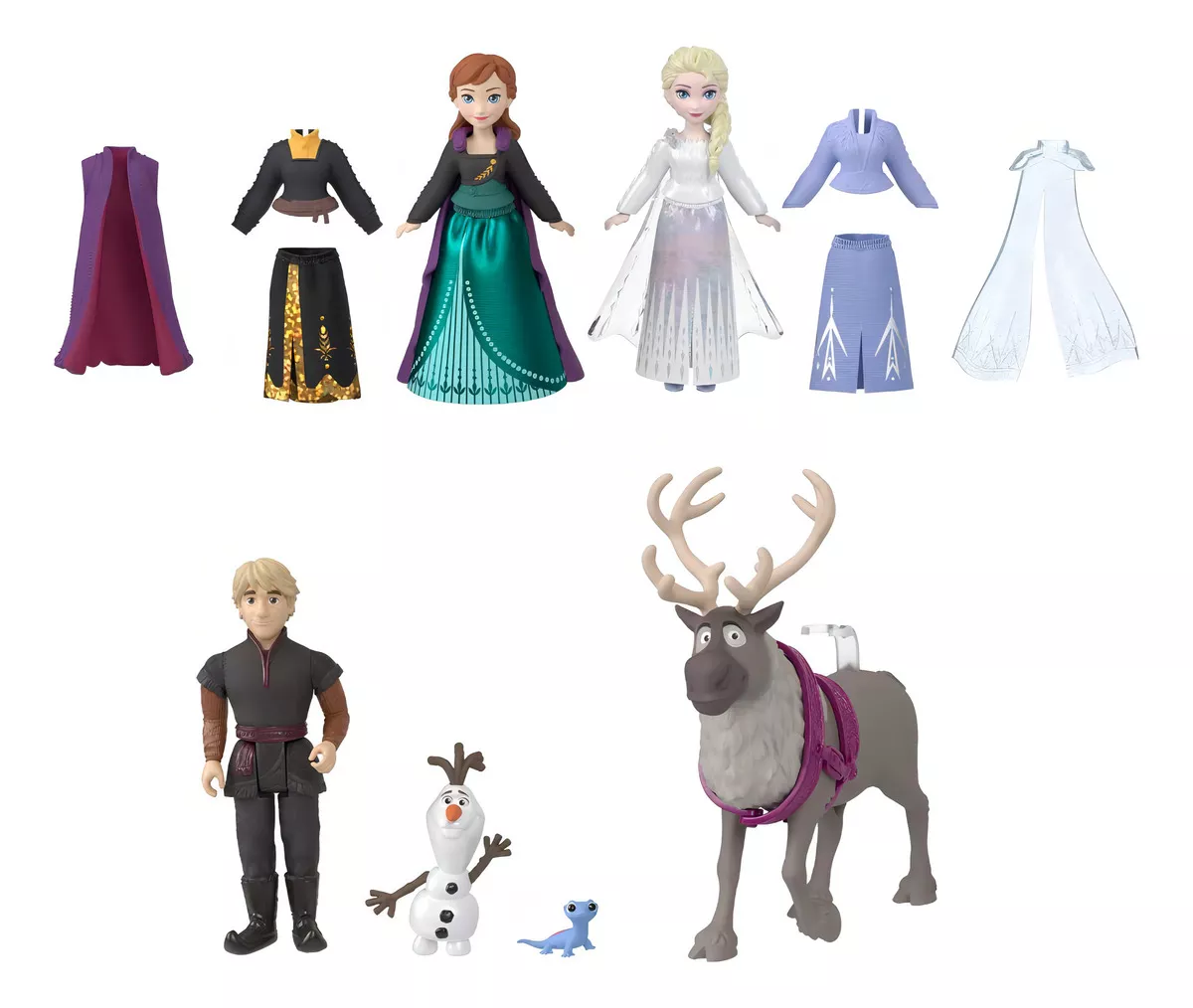 Disney Frozen Muñeca Set De Modas Y Amigos Con Anna Y Elsa