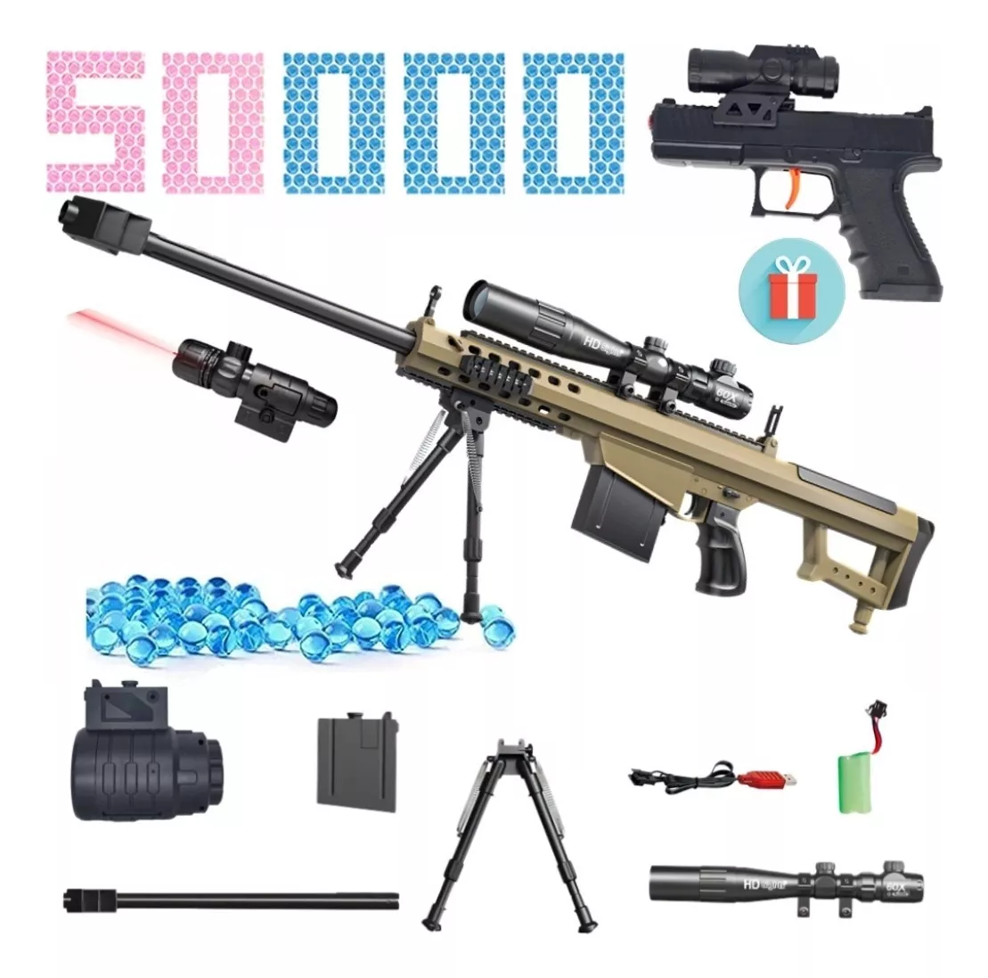 Pistola De Juguete Infantil De Bola De Hidrogel M82a1 110cm