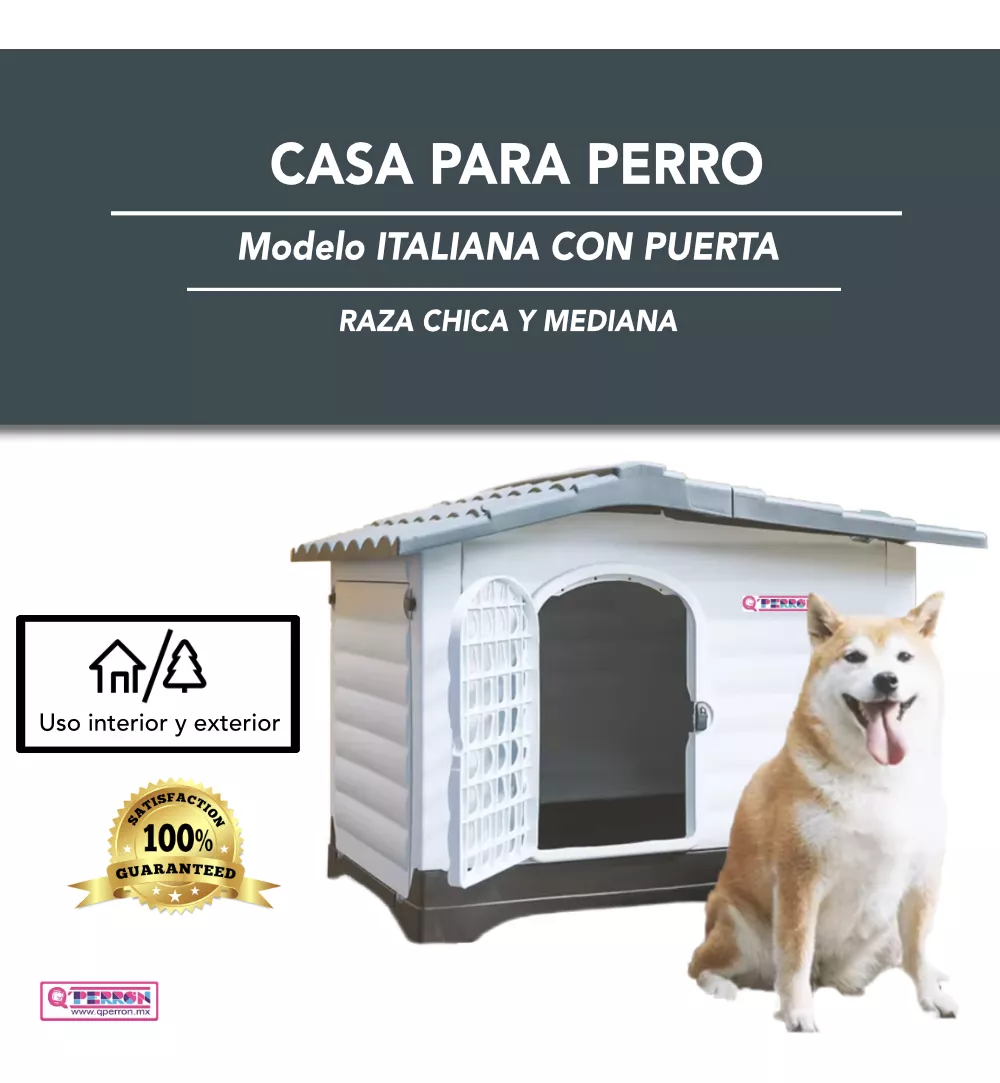 Casa Para Perro Grande Con Puerta Y Doble Acceso Ventilada