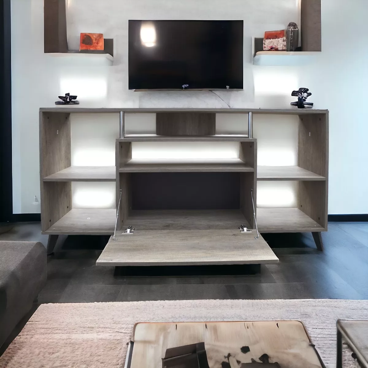 Centro De Entretenimiento Ibiza, Mueble Tv, 80 Alto, Hogare